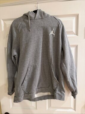 Jordan Gray Hoodie with White Jumpman Logo